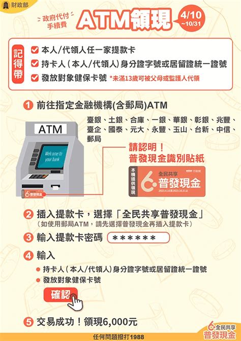 普發現金 2.0|領6000元10日起開放ATM領現，11日推出線上「登記入帳2.0」加。